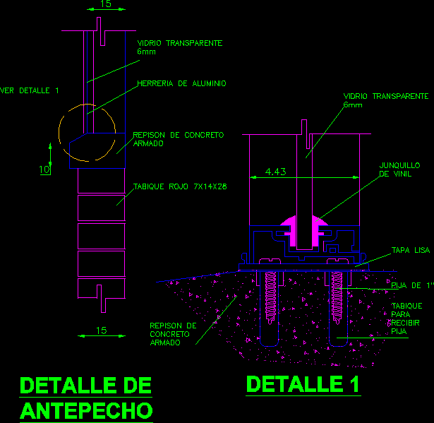 Window Detail Of Parapet DWG Detail for AutoCAD • Designs CAD