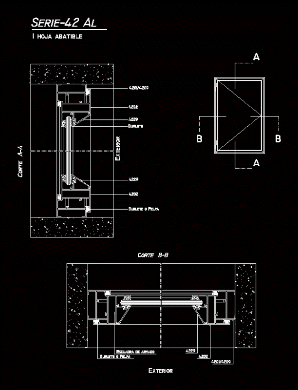 Window Glass DWG Detail for AutoCAD