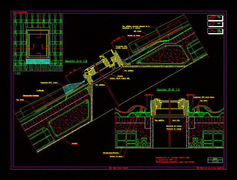 Window Installation And Flashing Edw Velux Ggl Fibrocementoonduline Under Teja With Arab DWG Block for AutoCAD