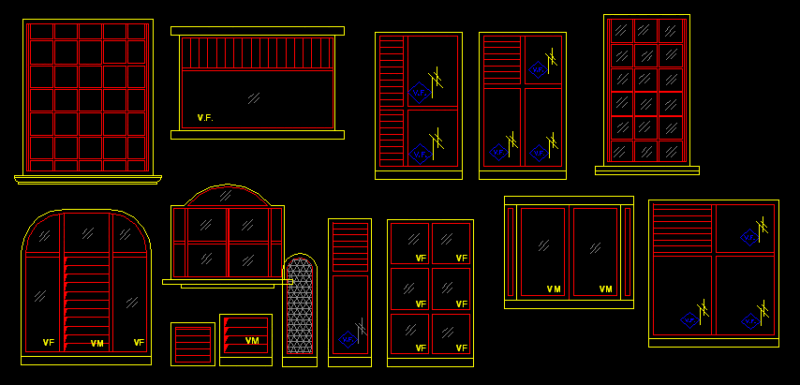 Windows – Views DWG Block for AutoCAD