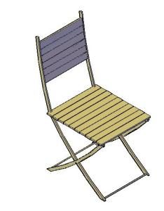 Wood Chair 3D DWG Model for AutoCAD