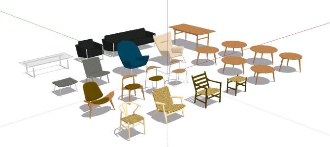 Wood Chairs 3D SKP Model for SketchUp • Designs CAD