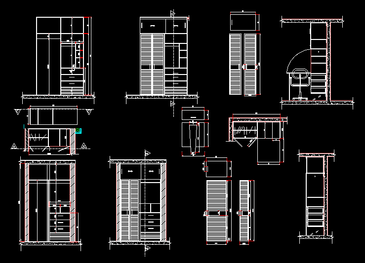 Wooden Armoire Closet DWG Block for AutoCAD • Designs CAD