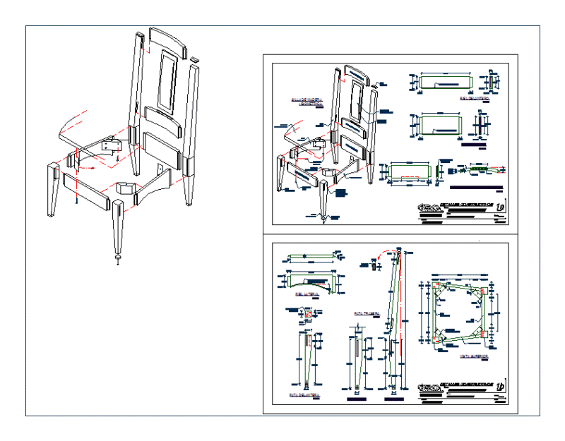 Wooden Chair DWG Detail for AutoCAD