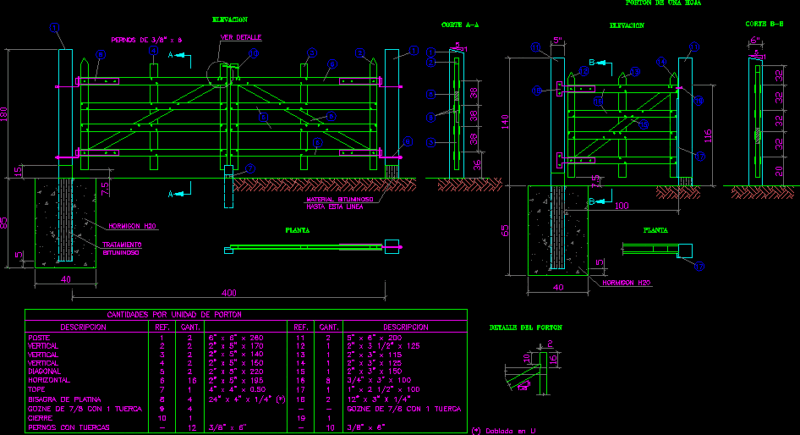 Wooden Double Gate DWG Detail for AutoCAD