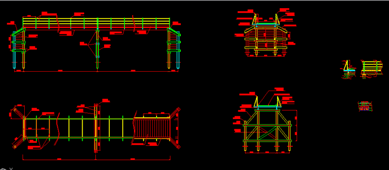 Wooden Footbridge DWG Block for AutoCAD