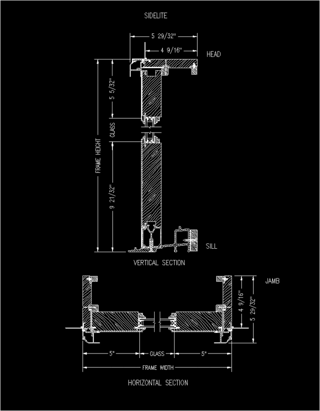 Wooden Windows DWG Detail for AutoCAD