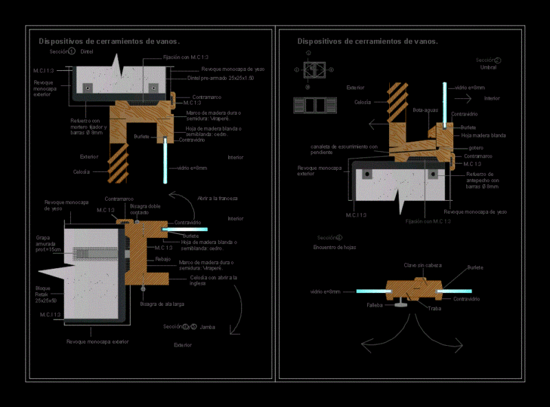Wooden Windows – Details DWG Detail for AutoCAD