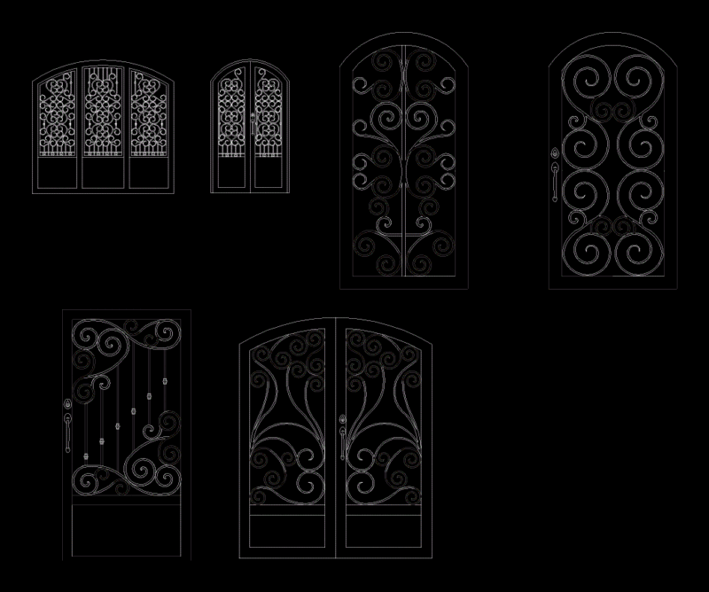Wrought Iron Gates DWG Block for AutoCAD