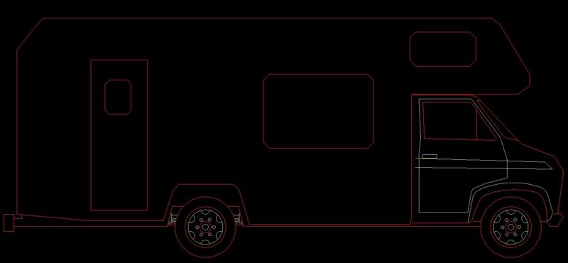 Ambulance Vehicle Side View 2D DWG Block For AutoCAD