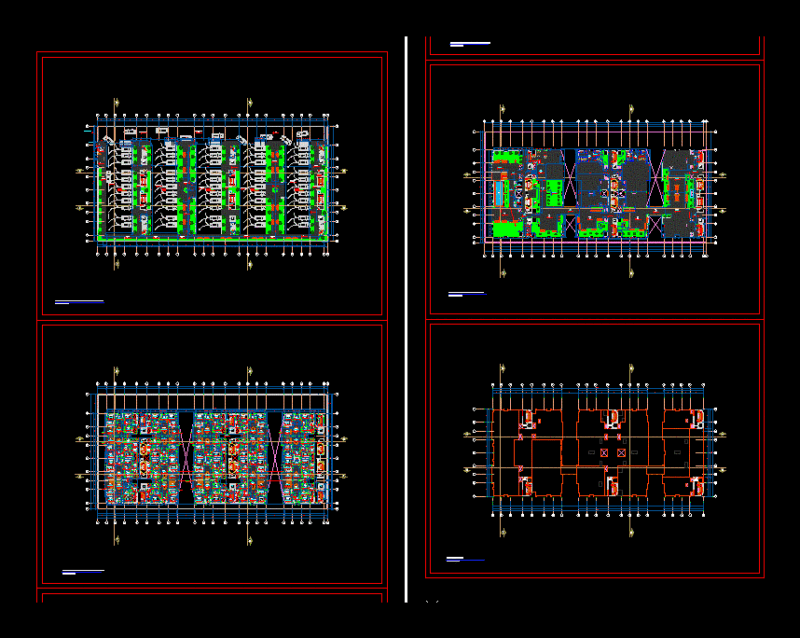 10 Building Floors DWG Block for AutoCAD