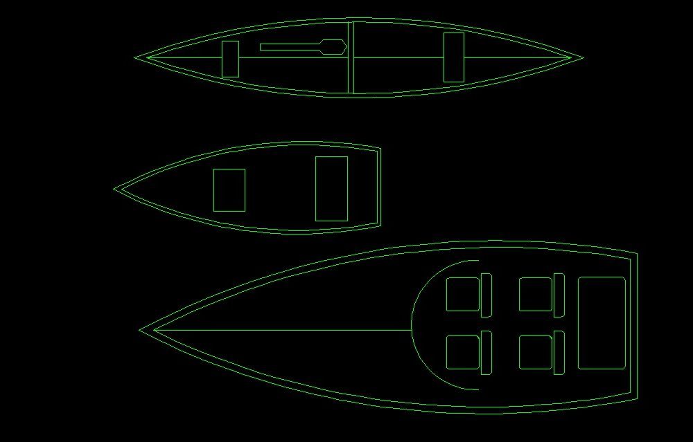 Canoe And Small Boat Top View 2D DWG Block For AutoCAD ...