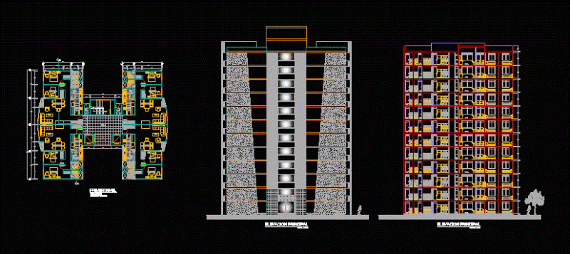 12 Levels Multi A DWG Detail for AutoCAD