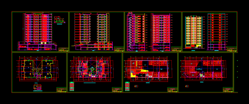 12-Story Building DWG Elevation for AutoCAD