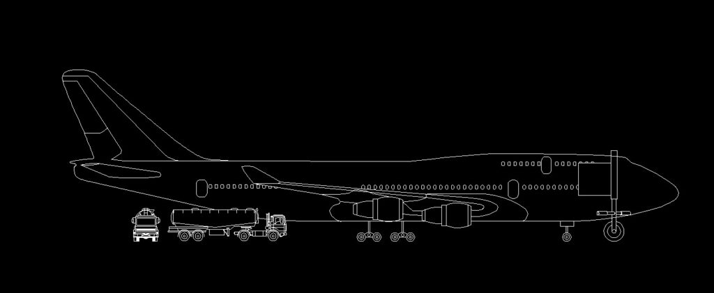 Aeroplane Side View Elevation 2D DWG Block For AutoCAD