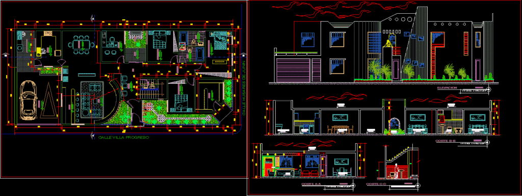 1 Floor Living DWG Plan for AutoCAD