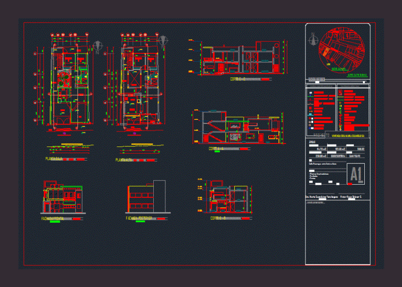 2 Floor House DWG Block for AutoCAD