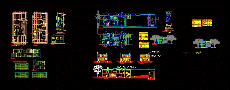 2 Houses DWG Block for AutoCAD