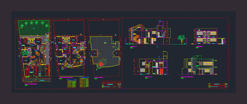2-Level House DWG Block for AutoCAD