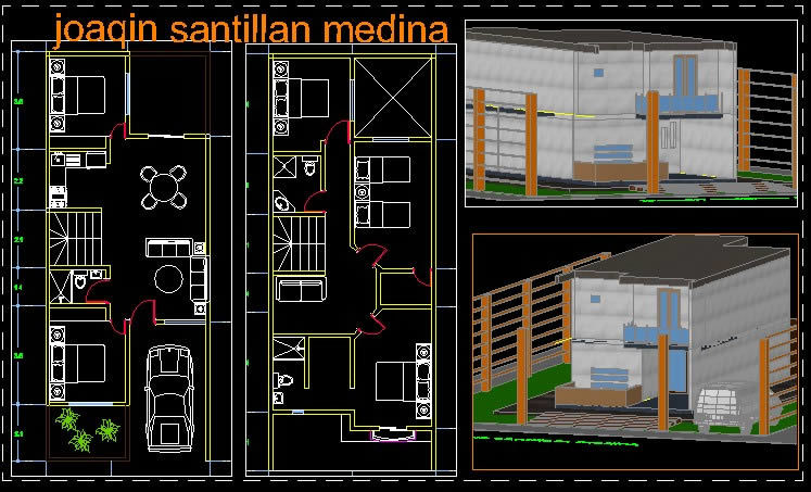 2 Storey House 3D DWG Model for AutoCAD • Designs CAD