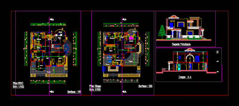 3 Bedroom Apartment DWG Section for AutoCAD