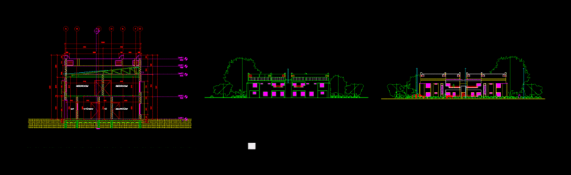 3 Bedroom House DWG Block for AutoCAD