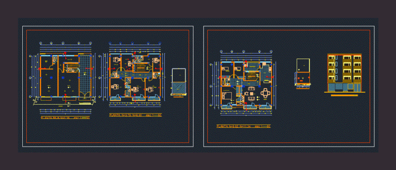 3 Storey Building DWG Block for AutoCAD