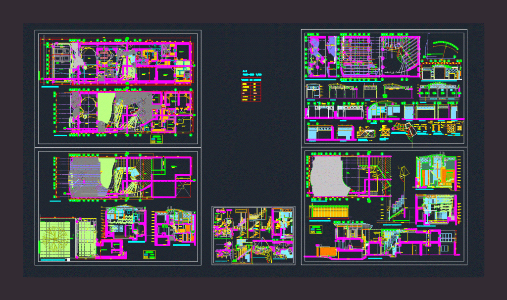 3 Storey Detached DWG Plan for AutoCAD