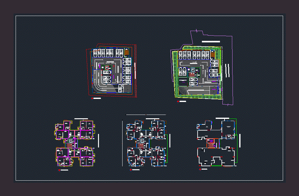 4 Unit Building Plan; Bangladesh DWG Block for AutoCAD • Designs CAD