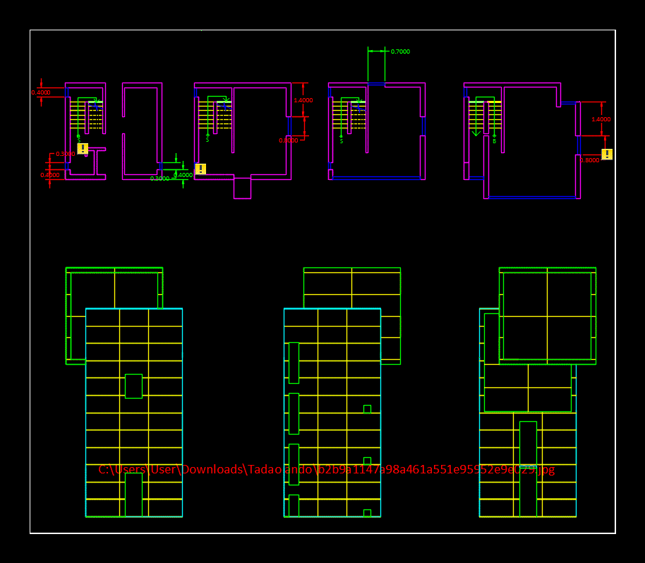 4x4 House Tadao Ando DWG Block For AutoCAD Designs CAD