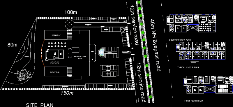 5 Star Hotel DWG Plan for AutoCAD
