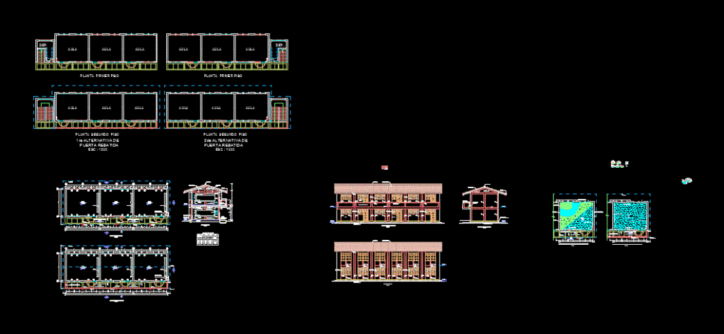 6 School Classrooms DWG Block for AutoCAD