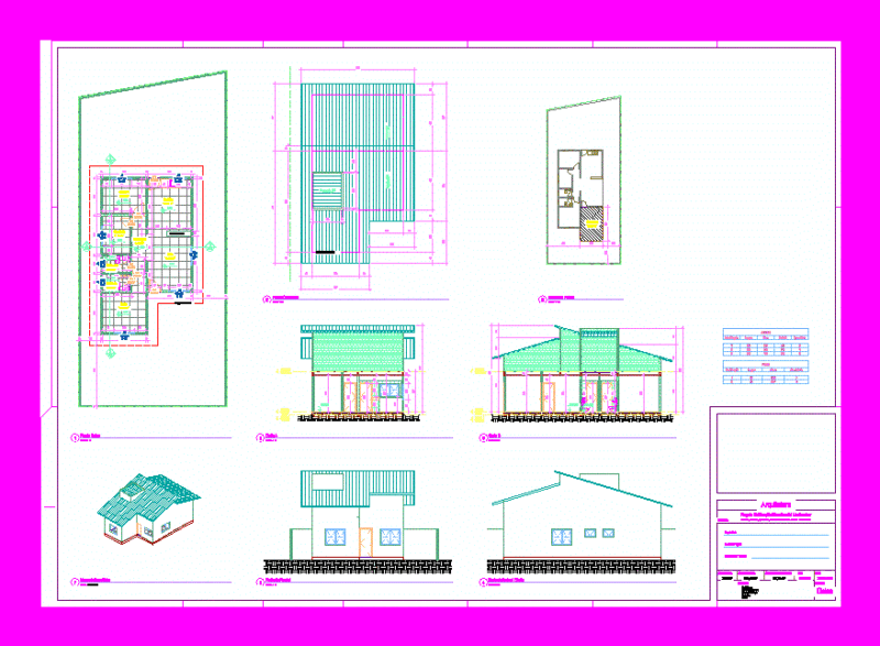 70m2 House DWG Block for AutoCAD