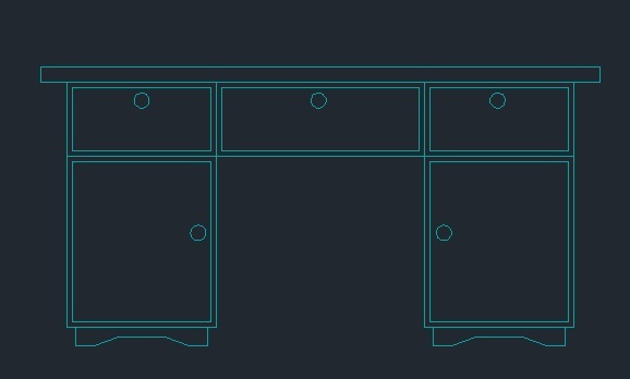 Office Desk with Lockers 2D DWG Block for Autocad ...