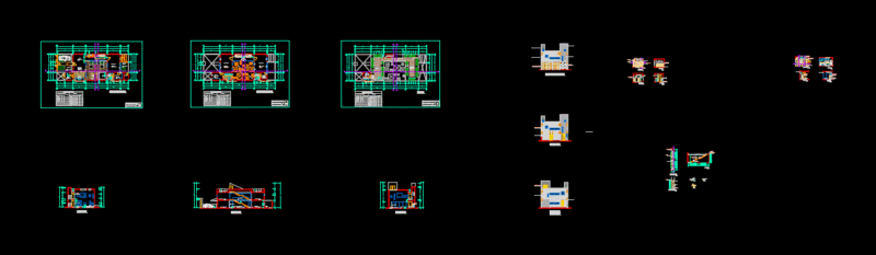 Accommodation On 2 Levels DWG Section for AutoCAD