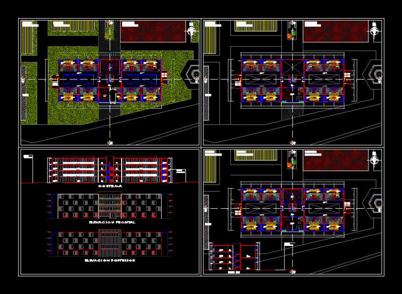 Accommodations DWG Elevation for AutoCAD