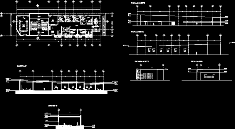 Administration Building DXF Section for AutoCAD
