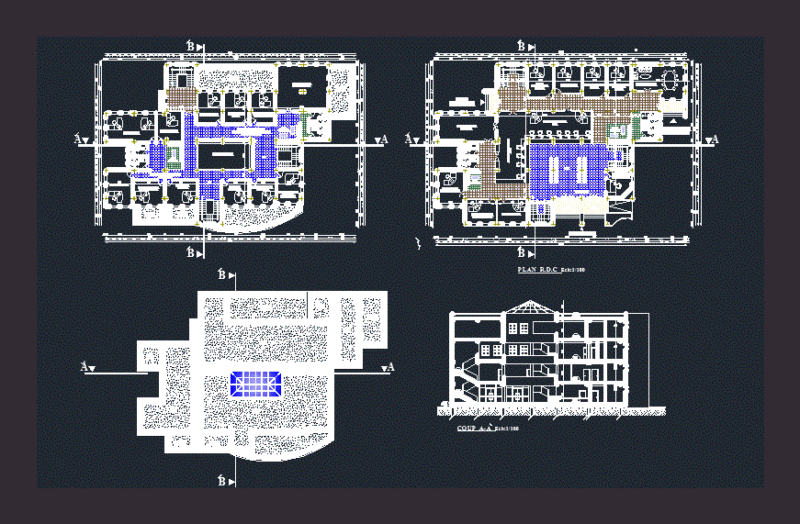 Administrative Building DWG Block for AutoCAD