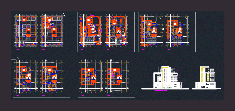 Administrative Center DWG Full Project for AutoCAD