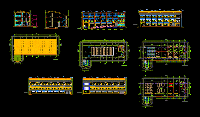 Administrative Hall DWG Block for AutoCAD