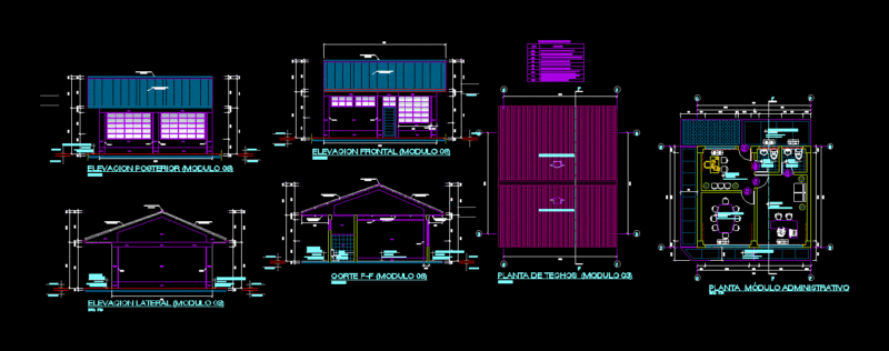 Administrative Module – Educational Center DWG Block for AutoCAD