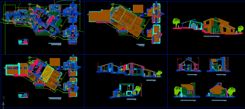 Adobe House DWG Section for AutoCAD