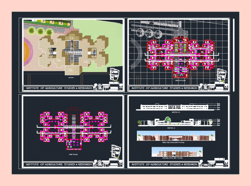 Agriculture Center Hostel DWG Plan for AutoCAD