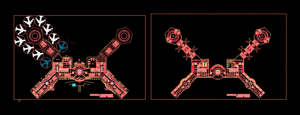 Airport Architectural Plans DWG Plan for AutoCAD