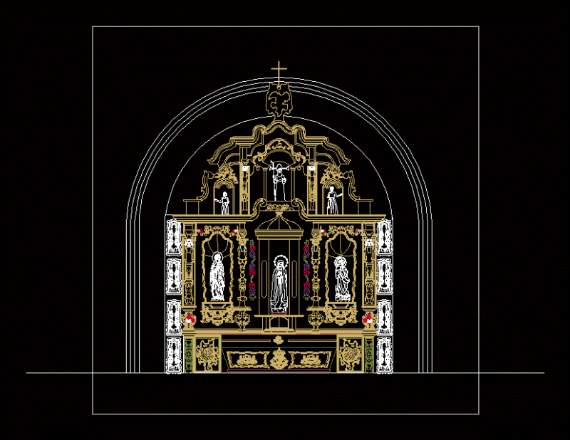 Altarpiece Our Lady Of Fatima – San Pedro DWG Detail for AutoCAD