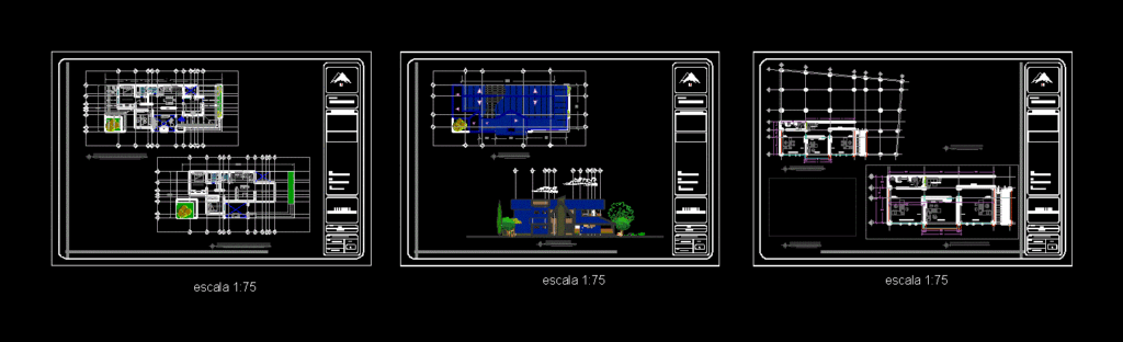 American Home DWG Block for AutoCAD