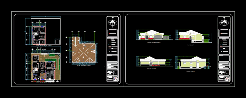 American Style House 2D DWG Plan for AutoCAD