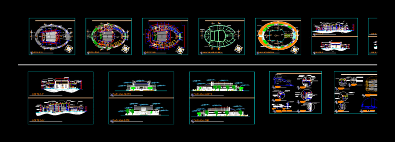 Amphitheater DWG Section for AutoCAD