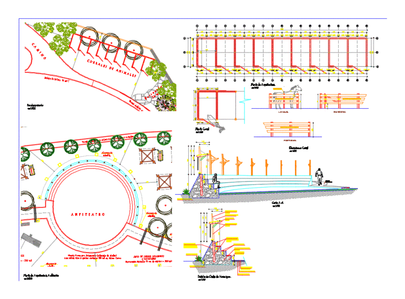 Amphitheater DWG Section for AutoCAD