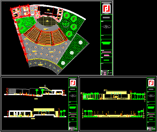 Amphitheater Project DWG Full Project for AutoCAD  